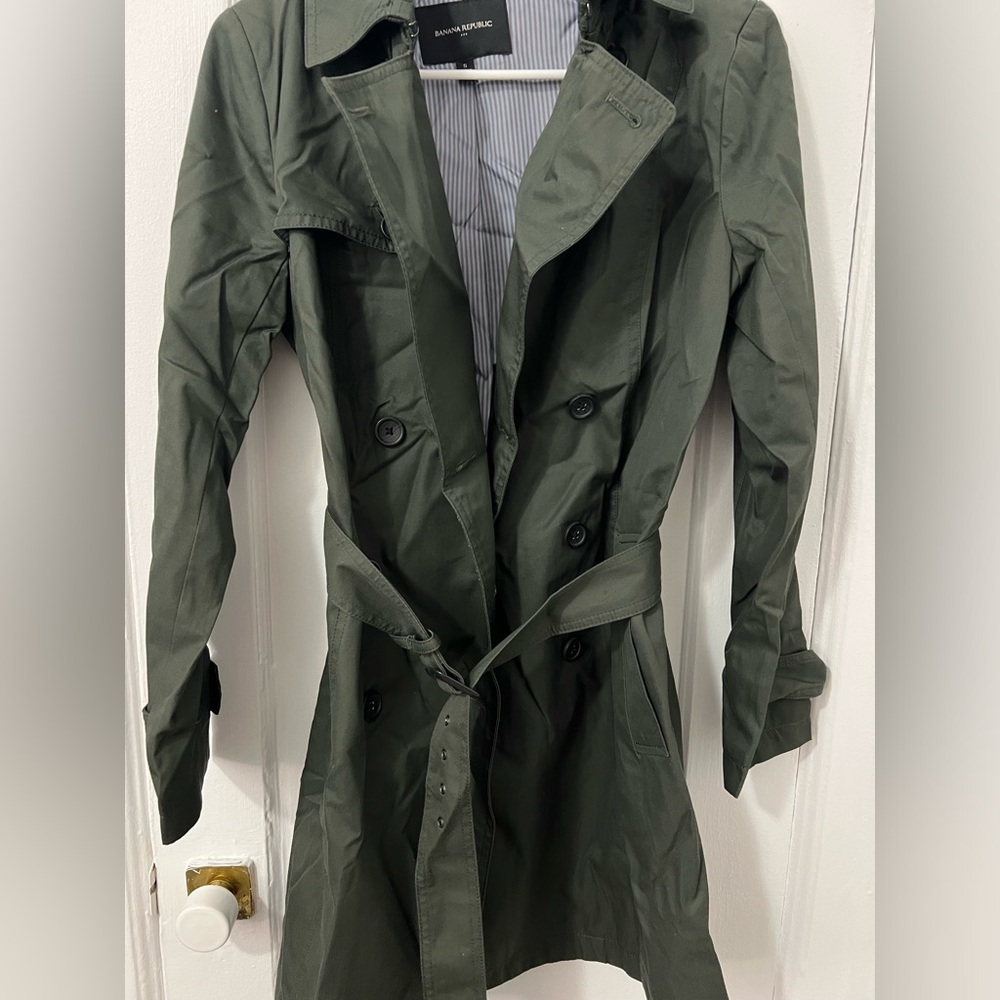 Banana republic trench coat olive